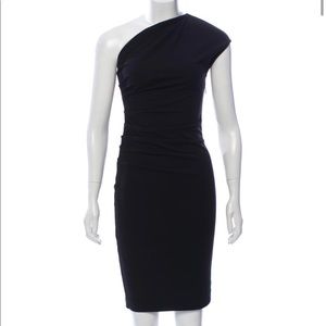 authentic gucci black car assymetric dress